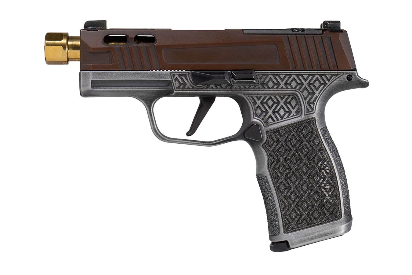 SIG SAUER P365X Tactical Debacle 9mm Semi-Auto Pistol with Zaffiri Precision Gold Threaded Barrel